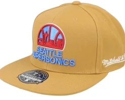 Best Mitchell & Ness Boston Celtics Wheat Tc Tan Snapback - Beige