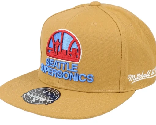 Best Mitchell & Ness Boston Celtics Wheat Tc Tan Snapback - Beige