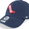 Dad Cap-47 Brand Boston Red Sox Clean Up Navy Dad Cap -