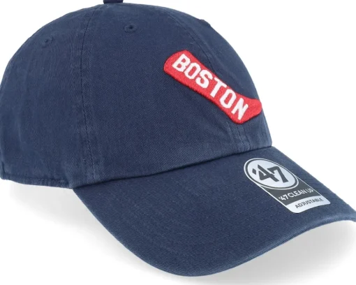 Dad Cap-47 Brand Boston Red Sox Clean Up Navy Dad Cap -