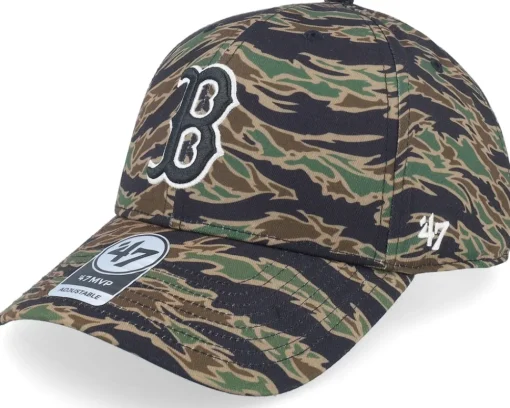 Adjustable-47 Brand Boston Red Sox Drop Zone Mvp Tiger Camo Adjustable -