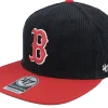 Snapback-47 Brand Boston Red Sox Thick Cord Captain Black/Red Snapback -
