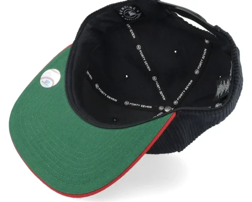 Snapback-47 Brand Boston Red Sox Thick Cord Captain Black/Red Snapback -