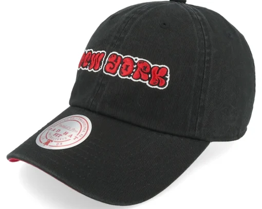 Dad Cap-Mitchell & Ness Bouble New York Black/Red Dad Cap -
