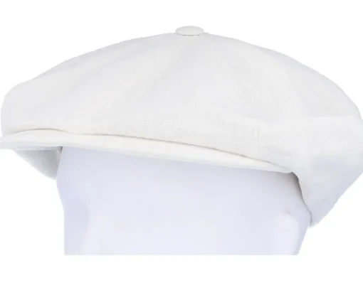 Discount CTH Ericson Branson Ramie Off-White Flat Cap -