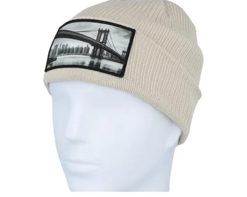 New Calza Pennello Bridge Beanie Sand Organic Cuff -