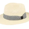 Straw Hat-MJM Hats Brisa Panama Natural-Stripe Band Straw Hat -