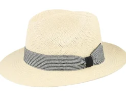 Straw Hat-MJM Hats Brisa Panama Natural-Stripe Band Straw Hat -