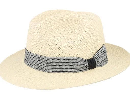 Straw Hat-MJM Hats Brisa Panama Natural-Stripe Band Straw Hat -