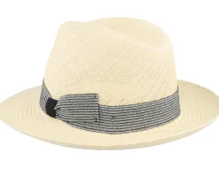 Straw Hat-MJM Hats Brisa Panama Natural-Stripe Band Straw Hat -
