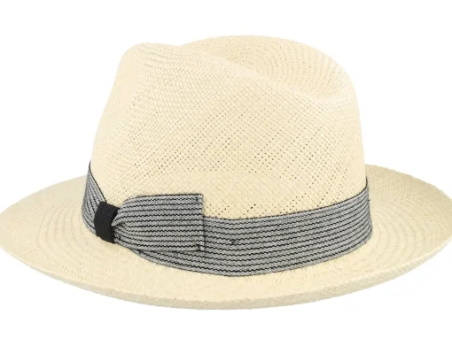 Straw Hat-MJM Hats Brisa Panama Natural-Stripe Band Straw Hat -