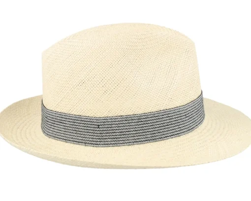 Straw Hat-MJM Hats Brisa Panama Natural-Stripe Band Straw Hat -