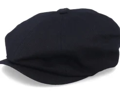 Flat Caps-Brixton Brood Black Snap Cap -