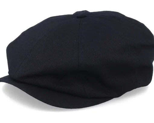 Flat Caps-Brixton Brood Black Snap Cap -