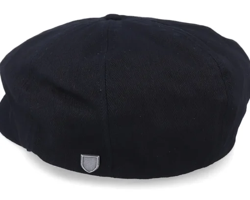 Flat Caps-Brixton Brood Black Snap Cap -