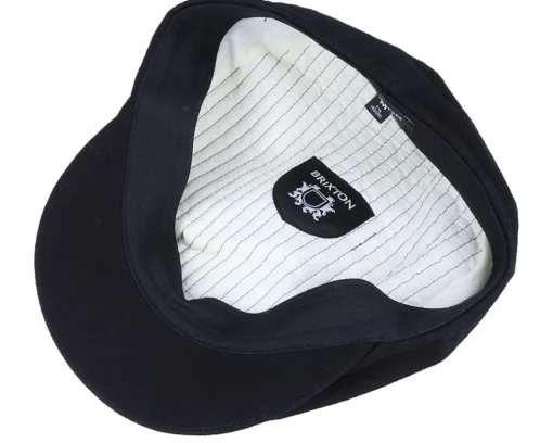 Flat Caps-Brixton Brood Black Snap Cap -