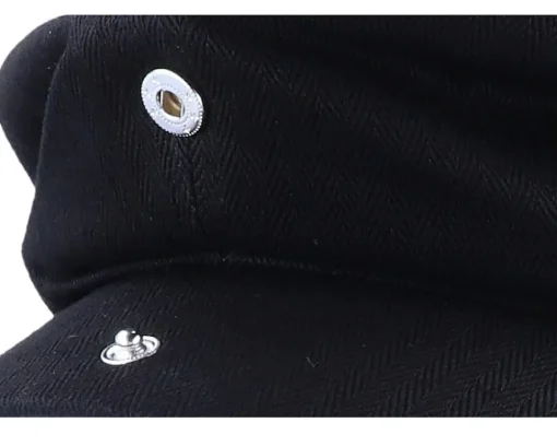 Flat Caps-Brixton Brood Black Snap Cap -