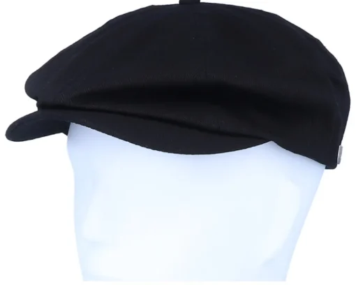 Flat Caps-Brixton Brood Black Snap Cap -