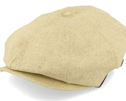 Flat Caps-Brixton Brood Lw X Natural Straw Snap Cap -