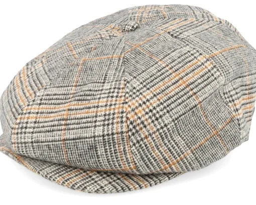 Flat Caps-Brixton Brood Snap Cap Off White/Black/Paradise Orange Flatcap -