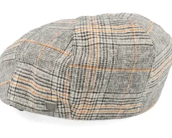 Flat Caps-Brixton Brood Snap Cap Off White/Black/Paradise Orange Flatcap -