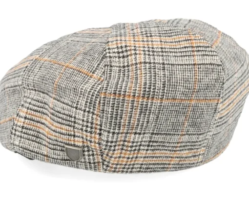 Flat Caps-Brixton Brood Snap Cap Off White/Black/Paradise Orange Flatcap -