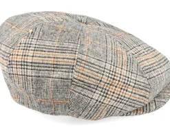 Flat Caps-Brixton Brood Snap Cap Off White/Black/Paradise Orange Flatcap -