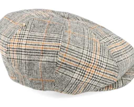 Flat Caps-Brixton Brood Snap Cap Off White/Black/Paradise Orange Flatcap -