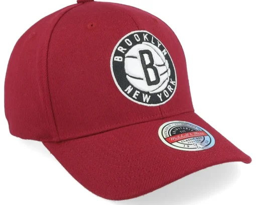 Adjustable-Mitchell & Ness Brooklyn Nets Classic Burgundy Adjustable - Red