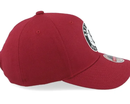 Adjustable-Mitchell & Ness Brooklyn Nets Classic Burgundy Adjustable - Red