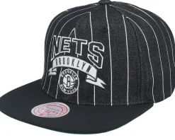 Snapback-Mitchell & Ness Brooklyn Nets Dem Stripes Black Snapback -