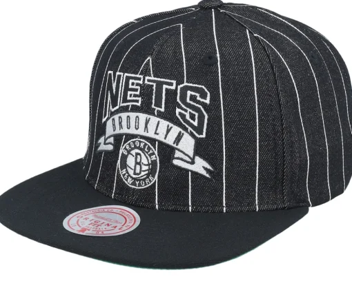 Snapback-Mitchell & Ness Brooklyn Nets Dem Stripes Black Snapback -