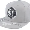 Snapback-Mitchell & Ness Brooklyn Nets Front Face Grey Snapback -