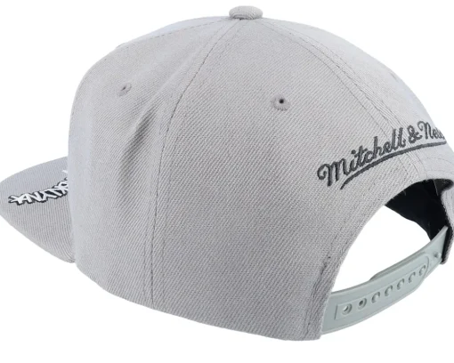 Snapback-Mitchell & Ness Brooklyn Nets Front Face Grey Snapback -