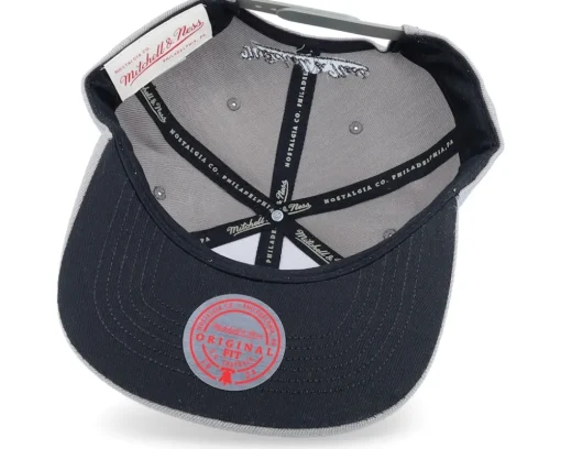 Snapback-Mitchell & Ness Brooklyn Nets Front Face Grey Snapback -