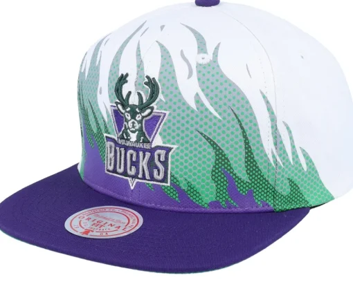Snapback-Mitchell & Ness Brooklyn Nets Hot Fire Snapback - White