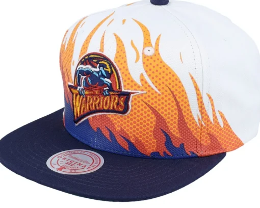 Snapback-Mitchell & Ness Brooklyn Nets Hot Fire Snapback - White