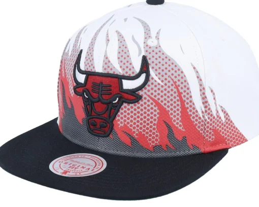 Snapback-Mitchell & Ness Brooklyn Nets Hot Fire Snapback - White