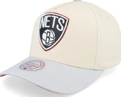 Sale Mitchell & Ness Brooklyn Nets Off White/Grey/Red Uv A-frame Adjustable -