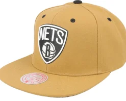 Sale Mitchell & Ness Brooklyn Nets Wheat Tc Tan Snapback - Beige
