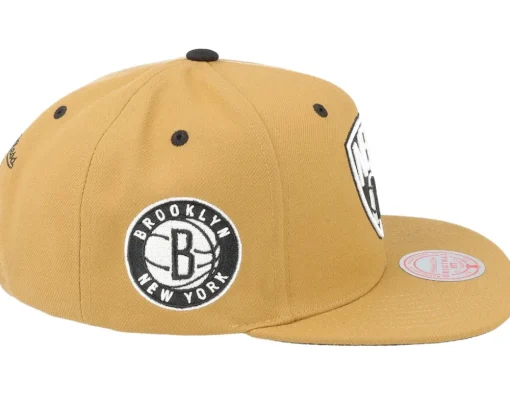 Sale Mitchell & Ness Brooklyn Nets Wheat Tc Tan Snapback - Beige