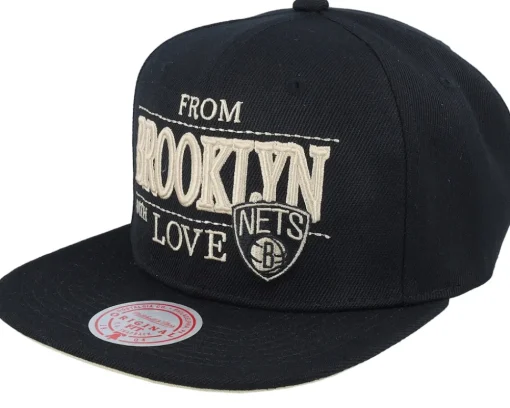Snapback-Mitchell & Ness Brooklyn Nets With Love Snapback - Black