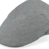 Flat Caps-MJM Hats Bruce 41 Linen/Cotton Green Flat Cap -