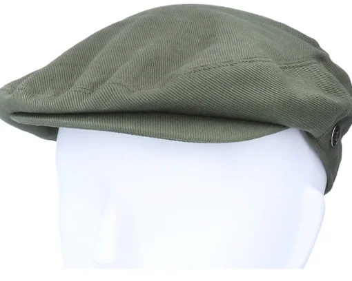 Best Jaxon & James Brushed Cotton Olive Green Flat Cap -
