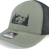Trucker-Wild Spirit Buck Nature Silhouette 112 Split Loden/Black Trucker -