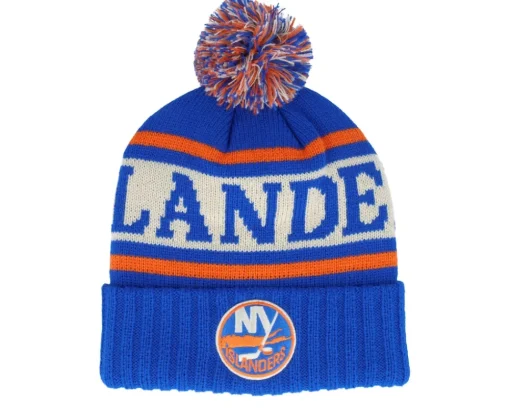 Pom Beanies-American Needle Buffalo Sabres Pillow Line Knit Royal Pom - Blue