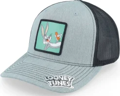 Trucker-Looney Tunes Bugs Bunny With Carrot Heather Grey/Black Trucker -