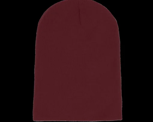 Blank Beanies-Beechfield Burgundy Long Blank Beanie -