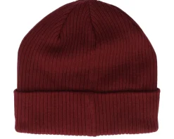 Cuff Beanies-Beechfield Burgundy Organic Cotton Cuff - Red