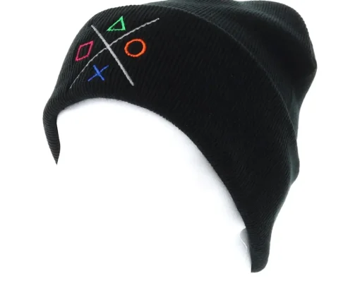 Online Gamerz Buttons Black Beanie -